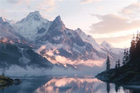 Premium Photo Majestic Mountain Landscapes At Dawn