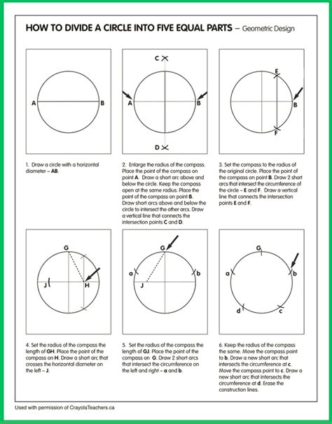 How To Divide A Circle Into 5 Equal Parts Art Worksheets Circle