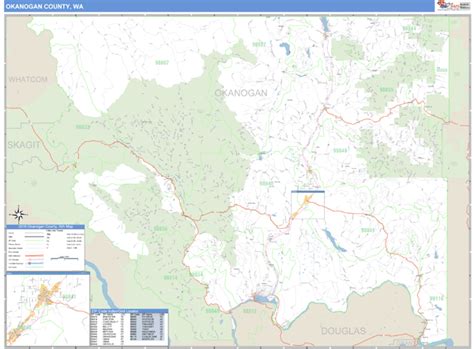 Okanogan County Washington Zip Code Wall Map