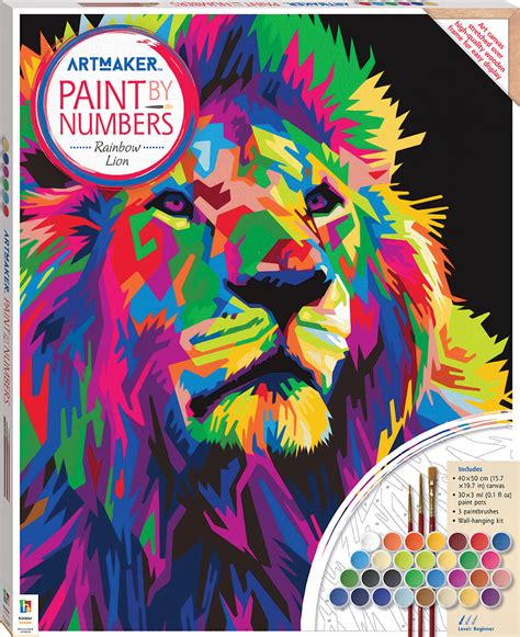 Art Maker Paint By Numbers Canvas Rainbow Lion Paint By Numbers Art