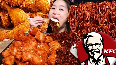 Kfc Orange Chicken Noodles Mukbang Kfc Nuggets W Panda Express