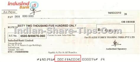 What Is Micr Code On Cheque Book Or Demand Draft Dd Indian Stock