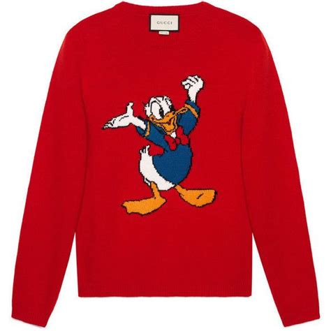 Gucci Intarsia Wool Sweater With Donald Duck £795 Liked On Polyvore Featuring Mens Fashion