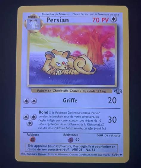 CARTE POKEMON PERSIAN 42 64 Unco JUNGLE EDITION 1 Wizards FR EUR 1 00