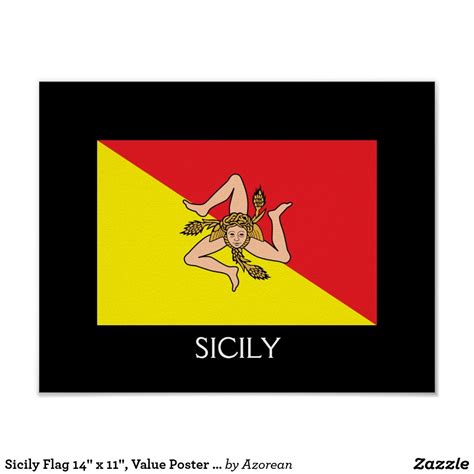 Sicily Flag 14 X 11 Value Poster Paper Matte Italy T Sicily