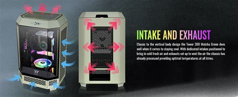 Thermaltake Tower 300 Matcha Green Micro-ATX Case; 2x140mm CT Fan Included; Support Up to 420mm ...