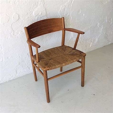 Oak Teak Rope Armchair By B Rge Mogensen Denmark