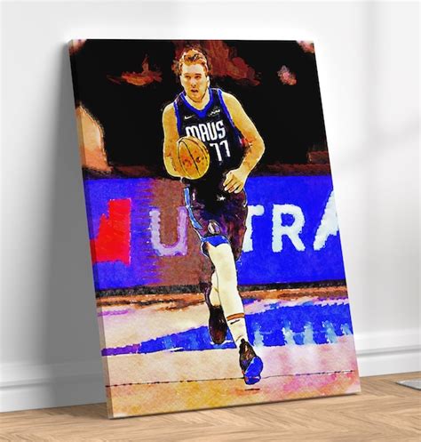 Luka Doncic Poster Dallas Mavericks Hand Drawn Poster Canvas Etsy