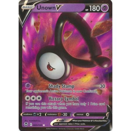 Pokemon Tcg Unown V Ultra Rare Sword Shield Silver