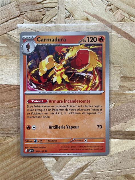 Carte Pokémon Carmadura 044 197 EV Flammes Obsidiennes Fr Neuf eBay