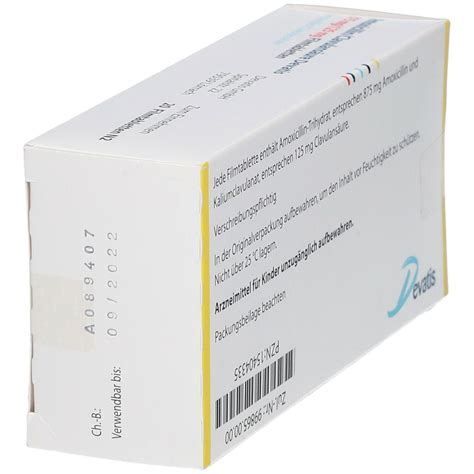 Amoxicillin Clavulansäure Devatis 875 mg 125 mg 20 St mit dem E Rezept