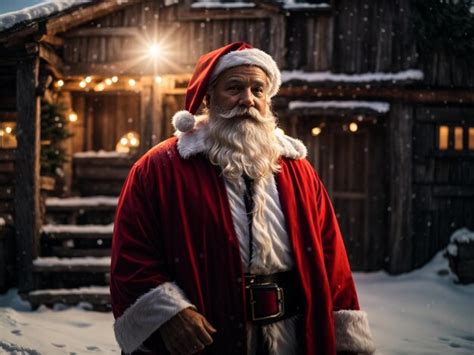 Premium AI Image | santa claus standing in the snow