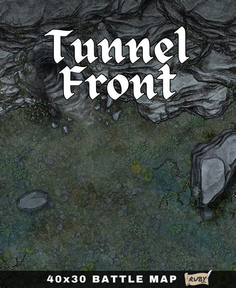 X Battle Map Tunnel Front Rubyrpg Drivethrurpg