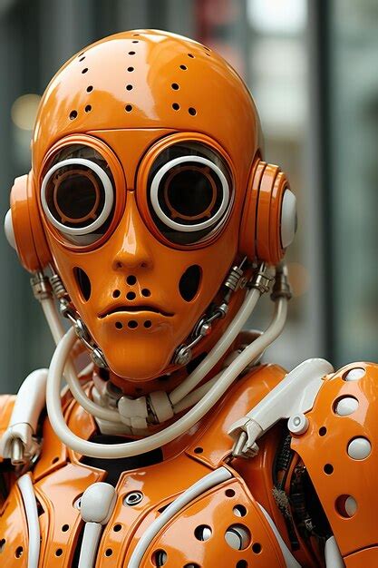 Premium Photo A Robot With Large Round Goggles