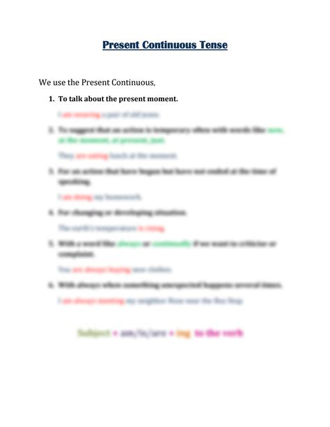 Solution Present Continuous Tense Studypool