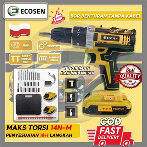 Jual Ecosen Vf Mesin Bor Baterai Tangan Bor Drill Tanpa Kabel