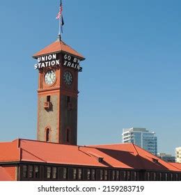 Clock Tower Portland Union Station Against Stock Photo 2159283719 ...