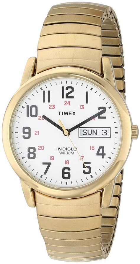 Timex Men S T Easy Reader Gold Tone Stainless Steel Expansion Band