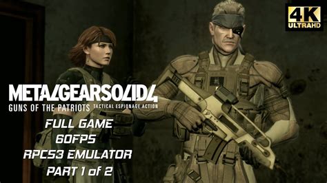 Metal Gear Solid 4 Full Game 60fps Rpcs3 Emulator Part 1 Of 2