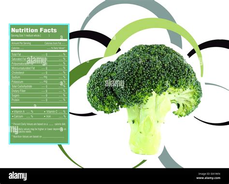 Broccoli nutrition facts Stock Photo - Alamy