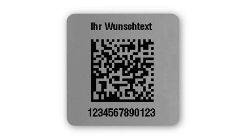 X Mm Etiketten Mit Qr Und Datamatrix Code Folie Silber