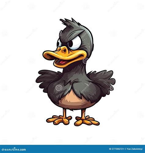 Angry Duck Sticker On Isolated Tansparent Background Png Logo