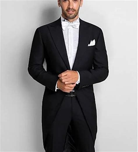 Custom Made Fashion Mens 2 Piece Black Tuxedo Tails Includes Tailcoat