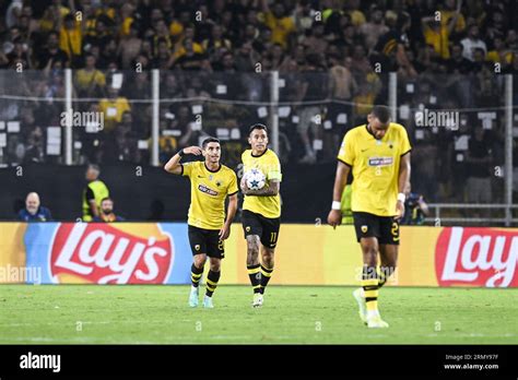 Athens Greece Th Aug Athens Sergio Araujo Celebrates After