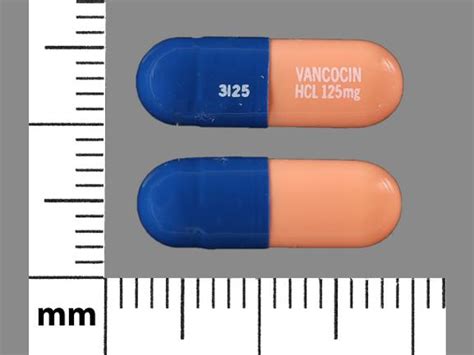 3125 Vancocin Hcl 125mg Pill Blue And Brown Capsuleoblong Pill Identifier