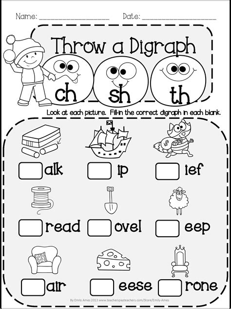 Diagraph Worksheet Digraphs Consonant Blends Beginning Phoni