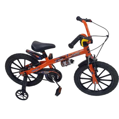 Bicicleta Infantil Aro 16 Nathor Masculino Extreme Laranja