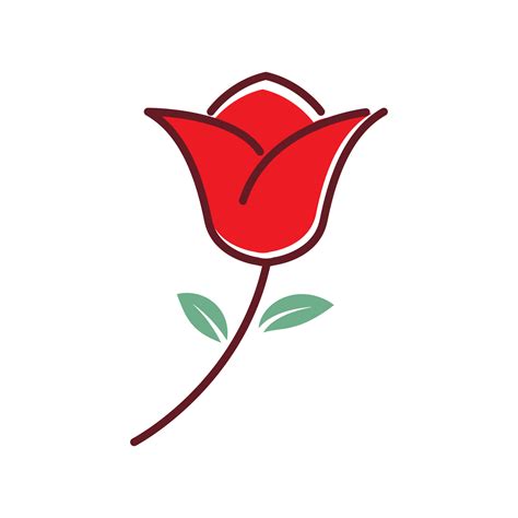 feminine art line abstract red rose logo design vector graphic symbol ...