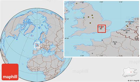 Gray Location Map of Greenwich