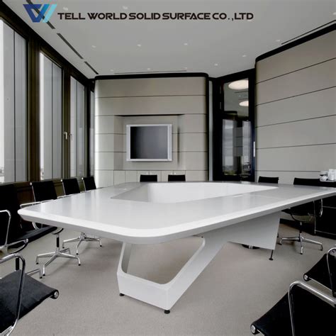 Usa Luxury Design White Corian Furniture Office Meeting Boardroom