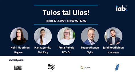 Tulos Tai Ulos Webinaari IAB Finland 23 3 2021 YouTube