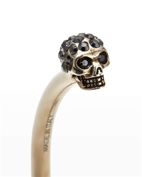 Alexander Mcqueen Crystal Pavé Skull Head Cuff Bracelet Neiman Marcus