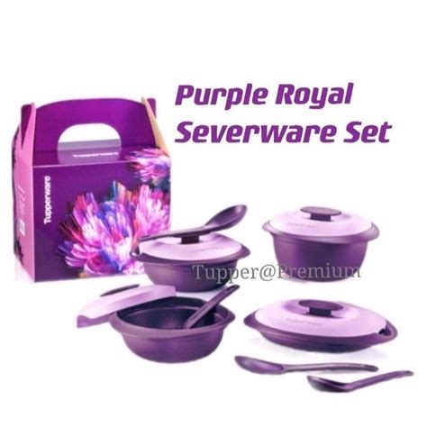 READY STOCK Tupperware Purple Royal Petit Serveware Set Purple Color