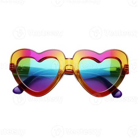 Heart Shaped Sunglasses With Rainbow Gradient 47591683 Png