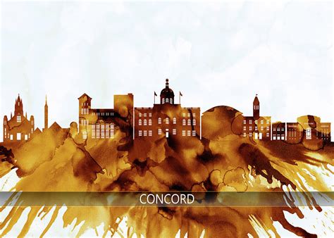 Concord New Hampshire Skyline Mixed Media by NextWay Art - Fine Art America