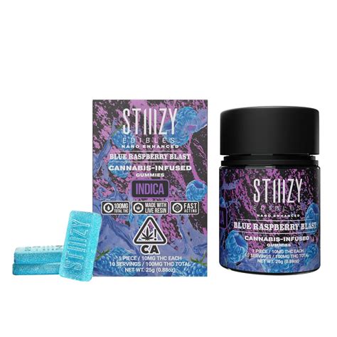 Blue Raspberry Blast 10pk 100mg STIIIZY Gummies Jane