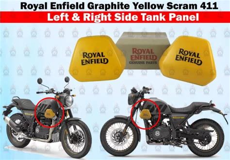 Royal Enfield Andgraphite Yellow Scram 411 Tank Panel With Sticker Lh And Rh Side 18878 Picclick Au