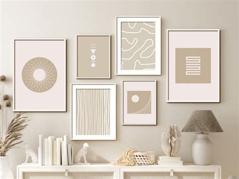 Boho Art Set Of 6 Prints Boho Wall Art Abstract Gallery Wall Set Frappypie