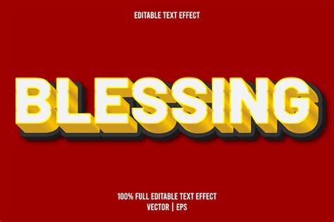 Premium Vector | Blessed - editable font effect