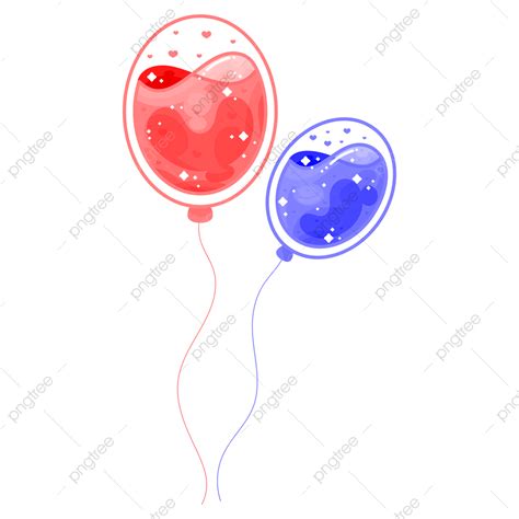 Gambar Balon Merah Dan Biru Biru Merah Balon Png Dan Vektor Dengan