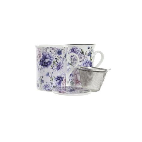 Mug Porcelana Flores Azules Tiendas Bonisimo