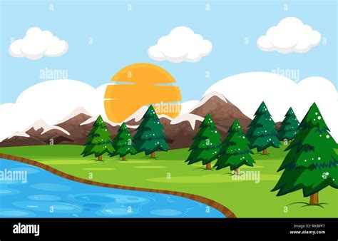 A Simple Nature Landscape Illustration Stock Vector Image Art Alamy