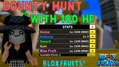 Bounty Hunt With 100 HPBloxfruits L Roblox Blox Fruits Update 16