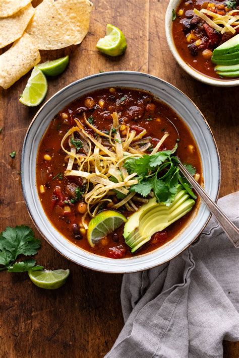 Vegetarian Black Bean Tortilla Soup A Simple Palate