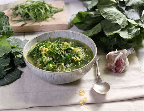 Spring Greens Broth With Lemon And Garlic Recipe Abel And Cole