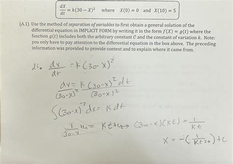 Solved Dtdx K X Where X And X Use The Chegg